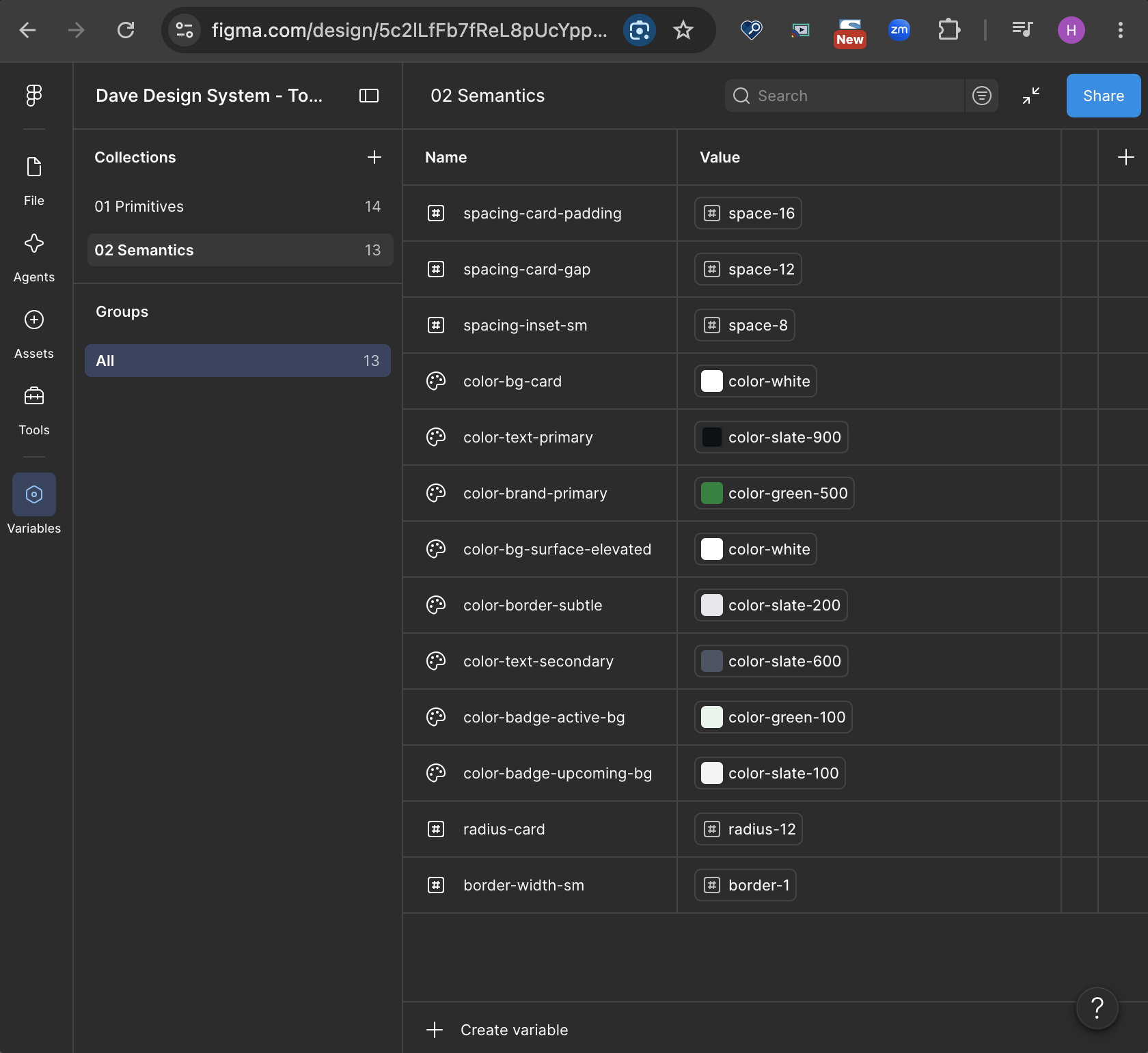 Figma Semantics & Variable Tokens