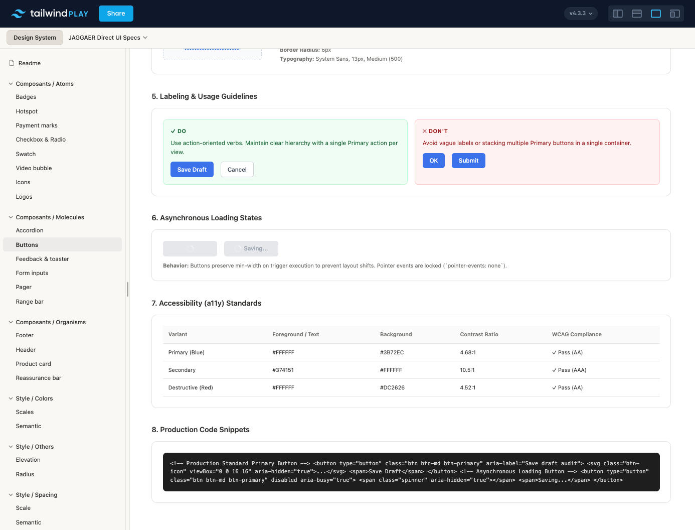 Buttons Accessibility Standards & Production Code