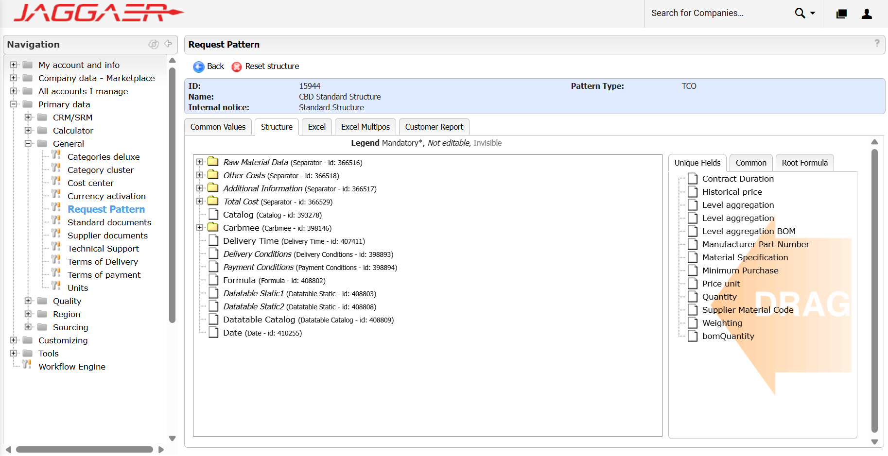 Legacy Structure Editor Baseline
